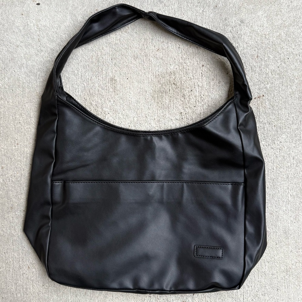 Wopedally Black Leather Women’s Shoulder Tote Bag One Size